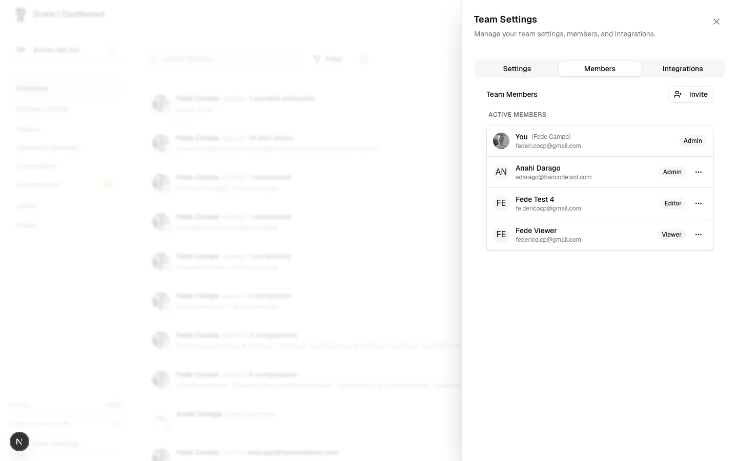 Team Settings - Members
